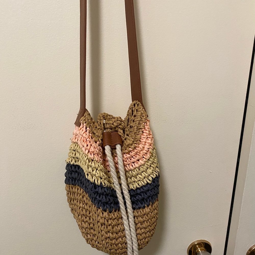 ROXY Multicolour Crochet Bucket Bag
